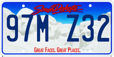 SD license plate 97MZ32