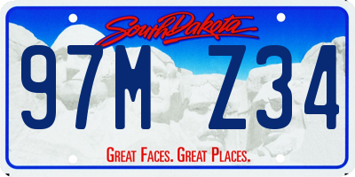 SD license plate 97MZ34