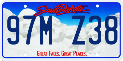 SD license plate 97MZ38