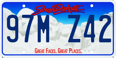 SD license plate 97MZ42