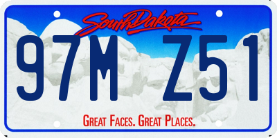 SD license plate 97MZ51