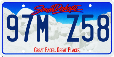 SD license plate 97MZ58