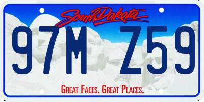 SD license plate 97MZ59