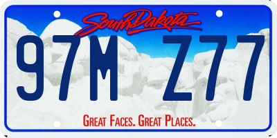 SD license plate 97MZ77