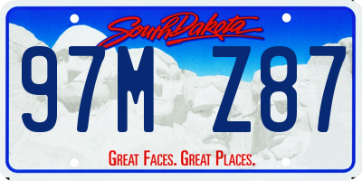 SD license plate 97MZ87