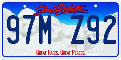 SD license plate 97MZ92