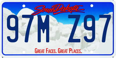 SD license plate 97MZ97