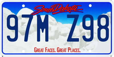SD license plate 97MZ98