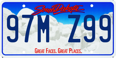 SD license plate 97MZ99