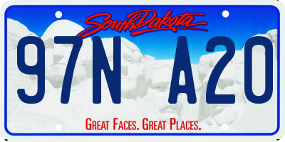 SD license plate 97NA20