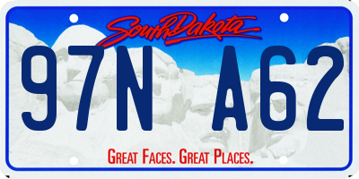 SD license plate 97NA62