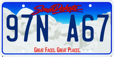 SD license plate 97NA67