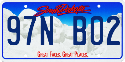 SD license plate 97NB02