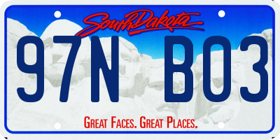SD license plate 97NB03