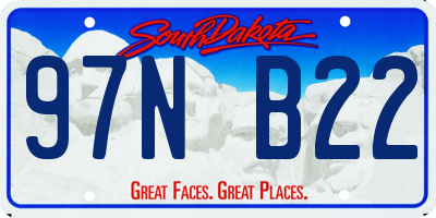 SD license plate 97NB22