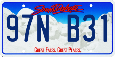 SD license plate 97NB31