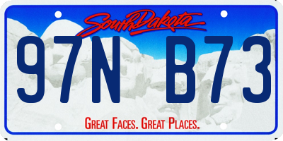 SD license plate 97NB73