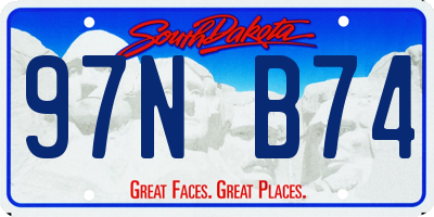 SD license plate 97NB74