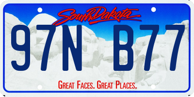 SD license plate 97NB77