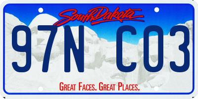 SD license plate 97NC03