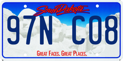 SD license plate 97NC08