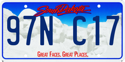 SD license plate 97NC17