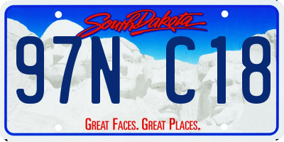 SD license plate 97NC18