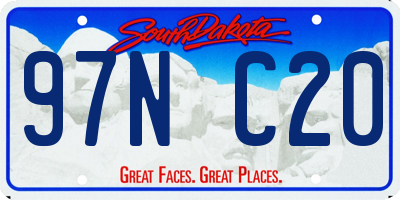 SD license plate 97NC20