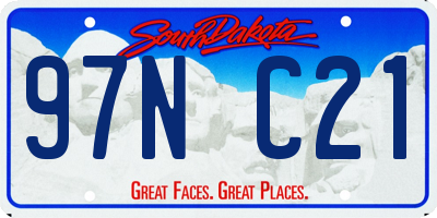 SD license plate 97NC21