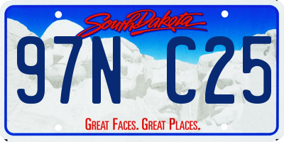 SD license plate 97NC25