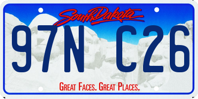 SD license plate 97NC26