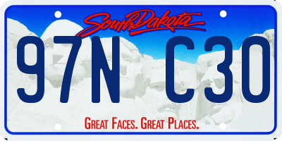 SD license plate 97NC30