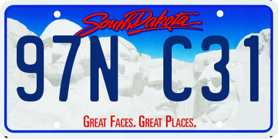 SD license plate 97NC31