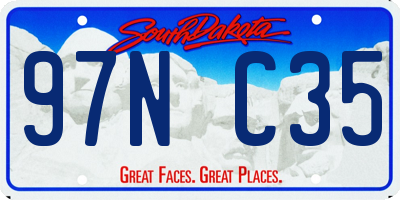 SD license plate 97NC35