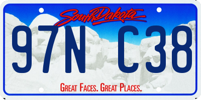 SD license plate 97NC38