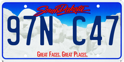 SD license plate 97NC47