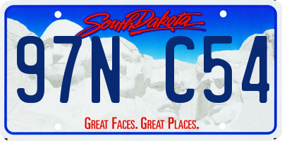 SD license plate 97NC54