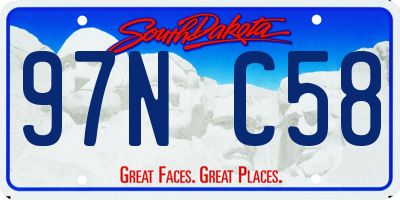 SD license plate 97NC58