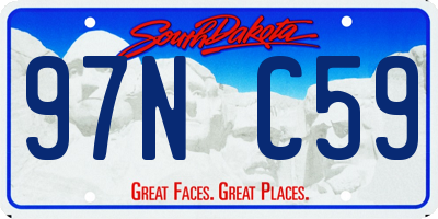 SD license plate 97NC59