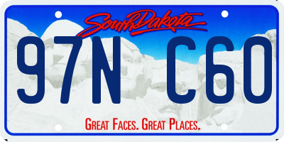 SD license plate 97NC60