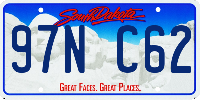 SD license plate 97NC62