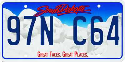 SD license plate 97NC64