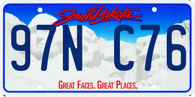 SD license plate 97NC76