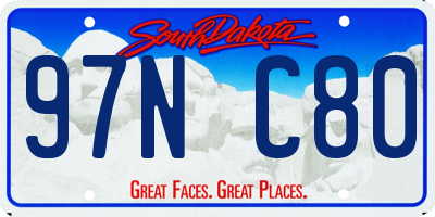 SD license plate 97NC80
