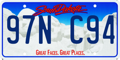 SD license plate 97NC94