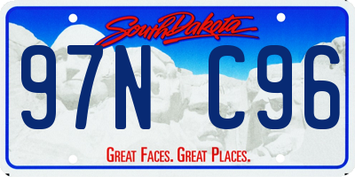 SD license plate 97NC96