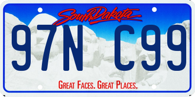 SD license plate 97NC99