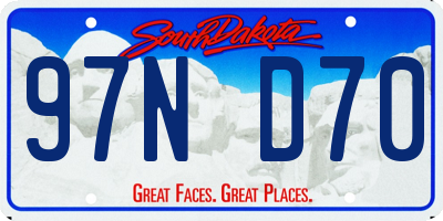 SD license plate 97ND70