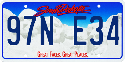 SD license plate 97NE34