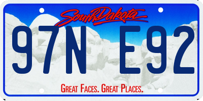 SD license plate 97NE92
